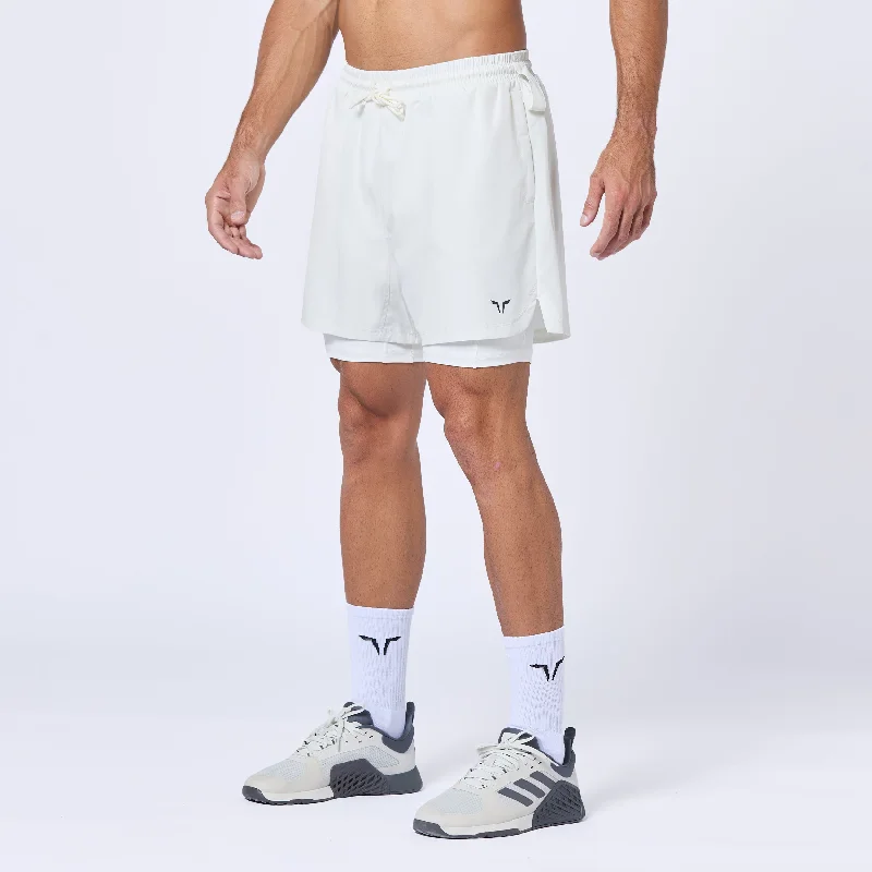Men's pastel - colored cotton shorts for a spring - friendly outfitEssential 5" Pro 2-In-1 Shorts - Pearl White
