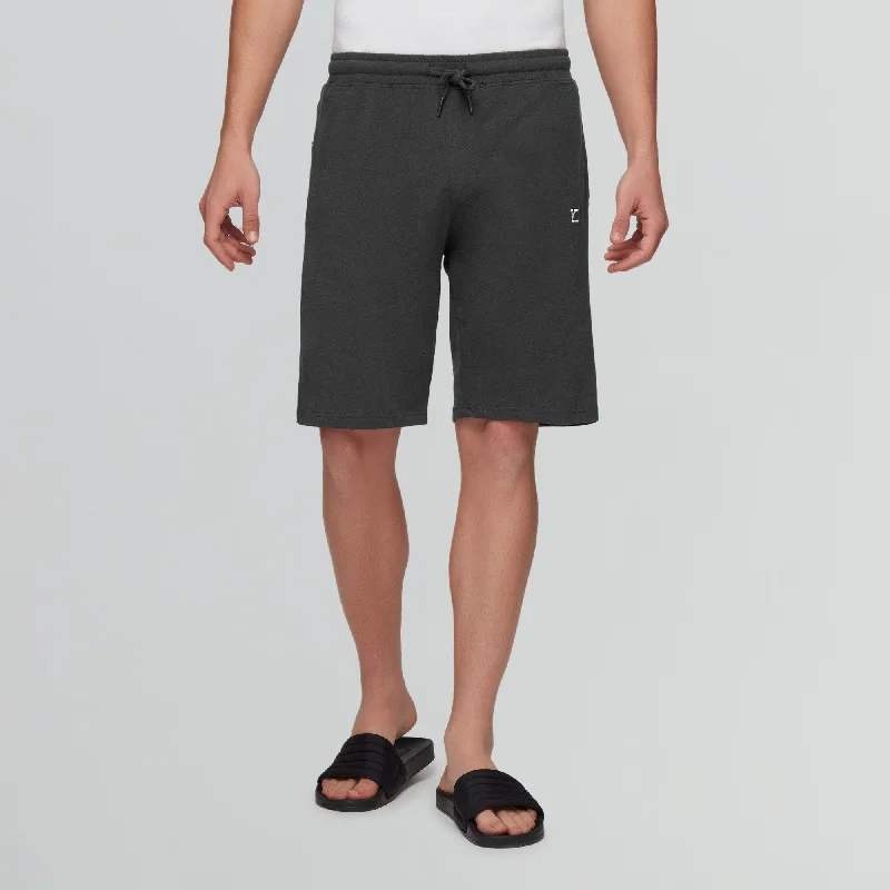 Men's drawstring casual linen shorts for a laid - back summer lookPace Cotton Rich Shorts Graphite Grey