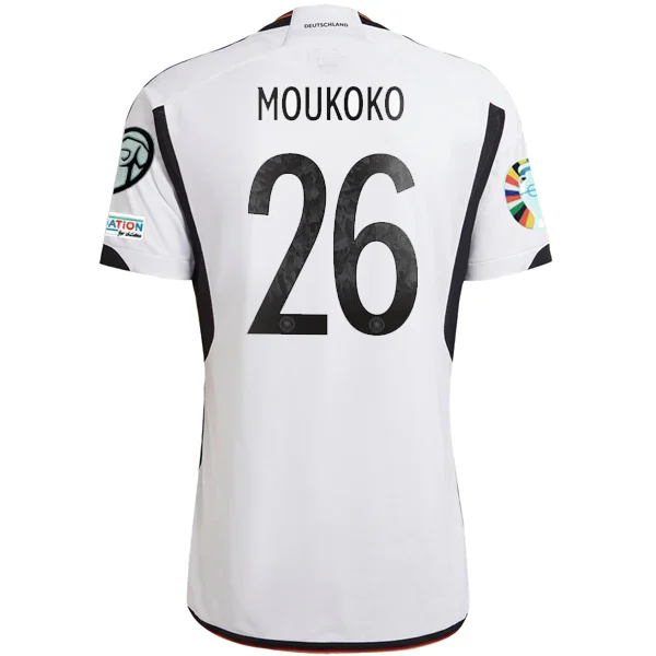 Men's NBA Authentic Team Jerseys in Official Team Colors for True Basketball Fansadidas Germany Muokoko Home Jersey w/ Euro Qualifying Patches 22/23 (White/Black)