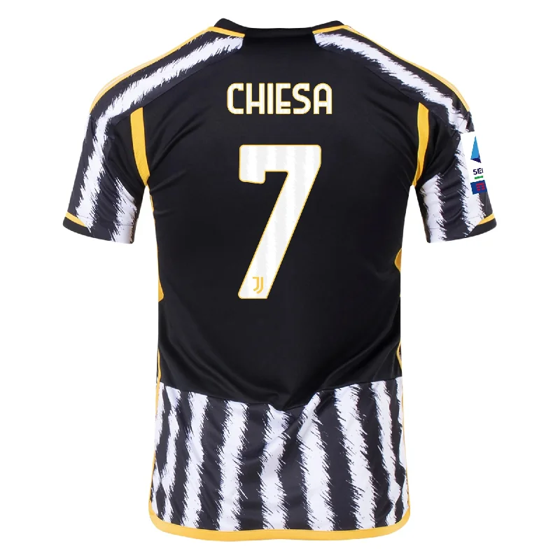Men's Moisture - Wicking Golf Jerseys with UV Protection for Comfortable Rounds on the Courseadidas Chiesa Juventus Home Authentic Jersey 23/24 w/ Serie A Patch (Black/White) Men's Moisture - Wicking Golf Jerseys with UV Protection for Comfortable Rounds on the Courseadidas Chiesa Juventus Home Authentic Jersey 23/24 w/ Serie A Patch (Black/White)