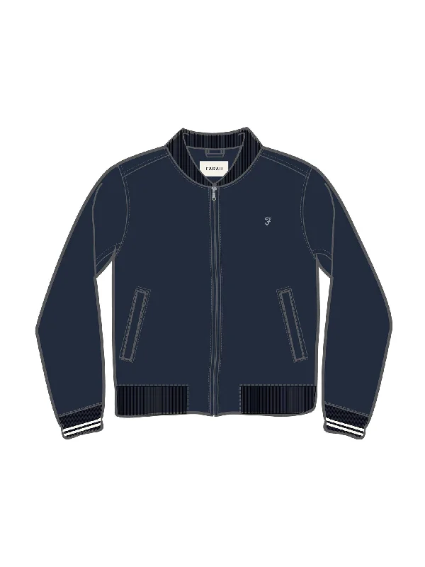 Performance - driven men jackets with breathable fabric for sportsNavy Slade Bomber Jacket