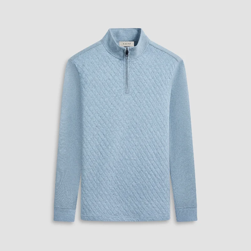 Men's Embroidered Pullover in Red with Floral Details for a Spring - Inspired StyleDiamond Quilted Quarter-Zip Pullover Men's Embroidered Pullover in Red with Floral Details for a Spring - Inspired StyleDiamond Quilted Quarter-Zip Pullover