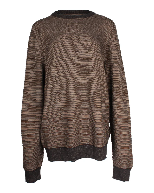 Plus Size Men's Distressed Denim - Look Sweater in Blue for a Trendy and Edgy StyleLouis Vuitton Oversized Stripe Sweater in Brown Cotton