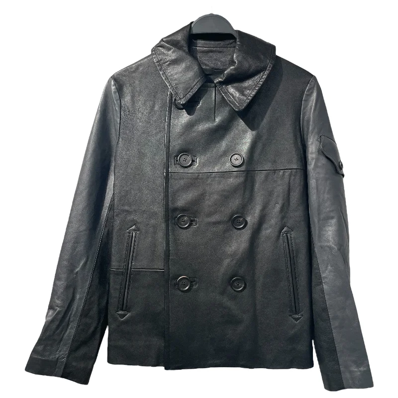 Men leather raincoats with a waterproof membrane for staying dry in wet conditionsY's/Leather Jkt/1/Black/Leather/YF-Y79-875