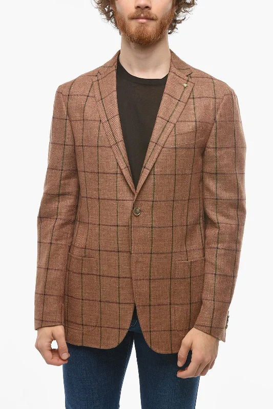 Men coats with multiple inner pockets for convenient storage of essentialsCorneliani CC COLLECTION Wool Blend RIGHT Windowpane Blazer Men coats with multiple inner pockets for convenient storage of essentialsCorneliani CC COLLECTION Wool Blend RIGHT Windowpane Blazer