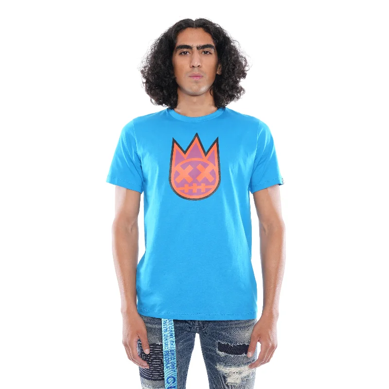 Men's polo t - shirts with a contrast collar for a preppy look3D CLEAN SHIMUCHAN LOGO  SHORT SLEEVE CREW NECK TEE IN DRESDEN BLUE