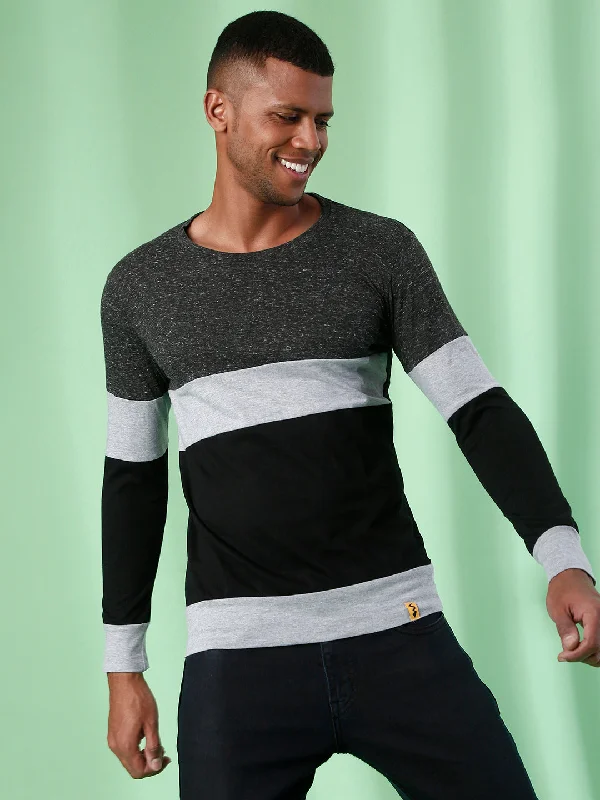 Men's smart - casual checkered t - shirts for semi - formal occasionsCampus Sutra Men Round Neck Stylish Casual T-Shirt