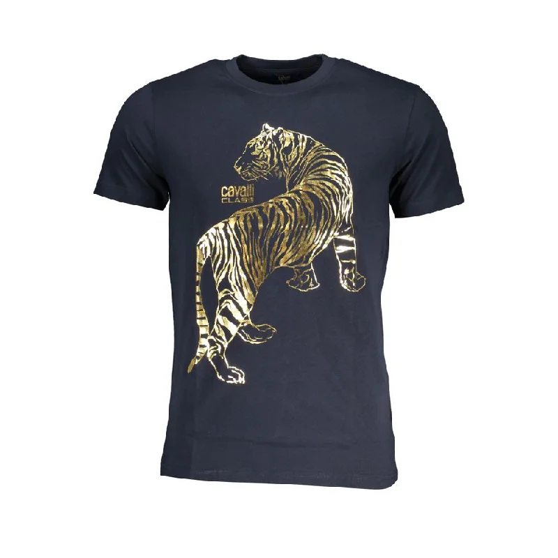 Men's ribbed t - shirts with a textured finish for added styleCavalli Class  Cotton Men's T-Shirt