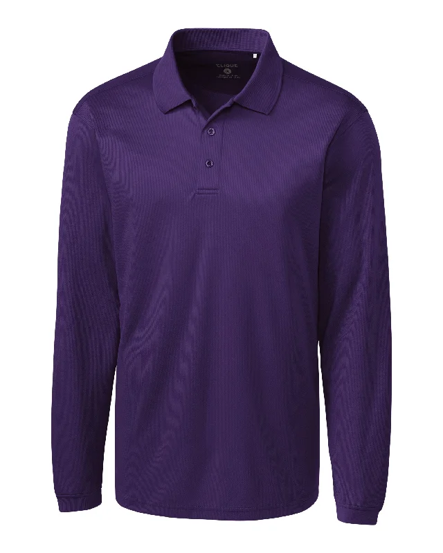 Men's polo t - shirts with a contrast collar for a preppy lookClique Men's L/S Ice Pique Polo Shirt
