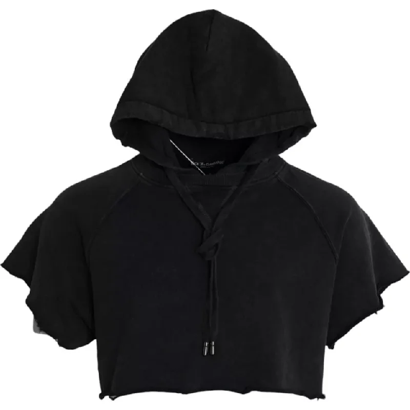 Men's mock - neck t - shirts with a modern and sleek styleDolce & Gabbana  Cotton Hooded Short Sleeves Cropped Men's T-shirt