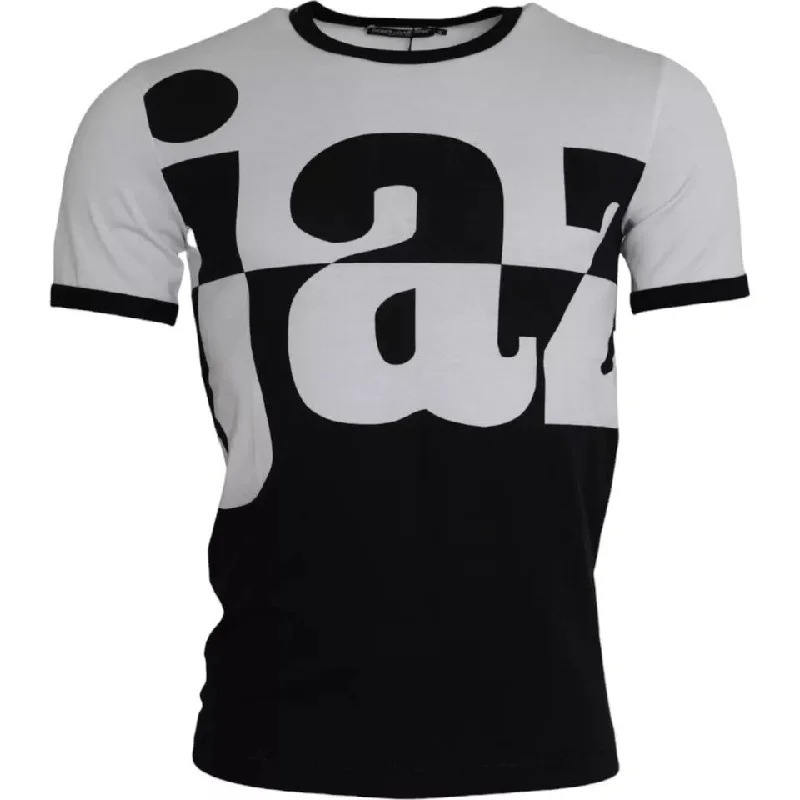 Men's printed Hawaiian t - shirts for tropical vacationsDolce & Gabbana   Jazz Print Cotton Short Sleeves Men's T-shirt