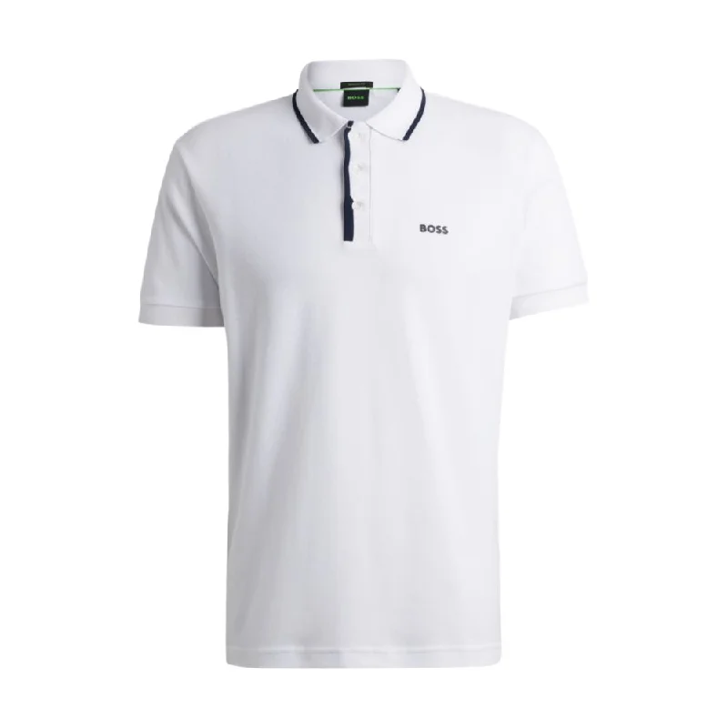 Men's distressed denim - look t - shirts with a rugged appealHoneycomb-cotton polo shirt with contrast logo