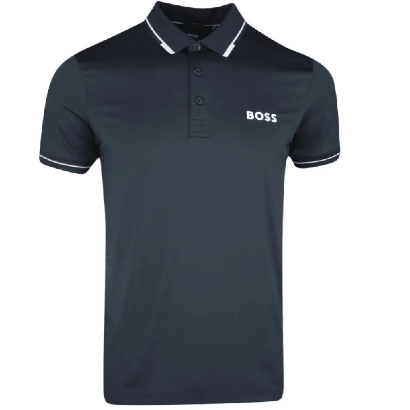 Men's antimicrobial t - shirts for odor - free freshness during travelHugo Boss Men's Paul Pro Slim Fit Short Sleeve Polo Shirt, Navy