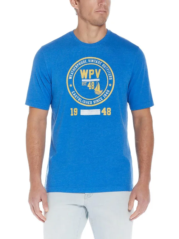Men's distressed denim - look t - shirts with a rugged appealMens Crewneck Short Sleeve Graphic T-Shirt