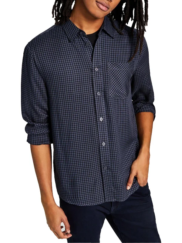 Men's printed Hawaiian t - shirts for tropical vacationsMens Long Sleeve Collared Button-Down Shirt