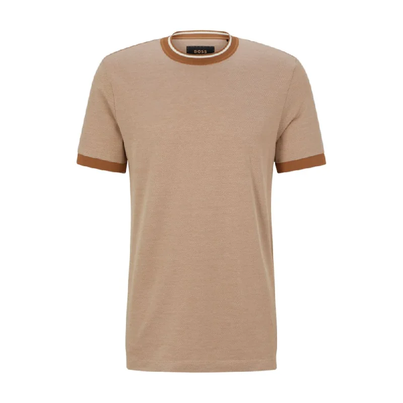 Men's eco - friendly recycled t - shirts for sustainable fashion choicesMicro-pattern T-shirt in cotton and silk