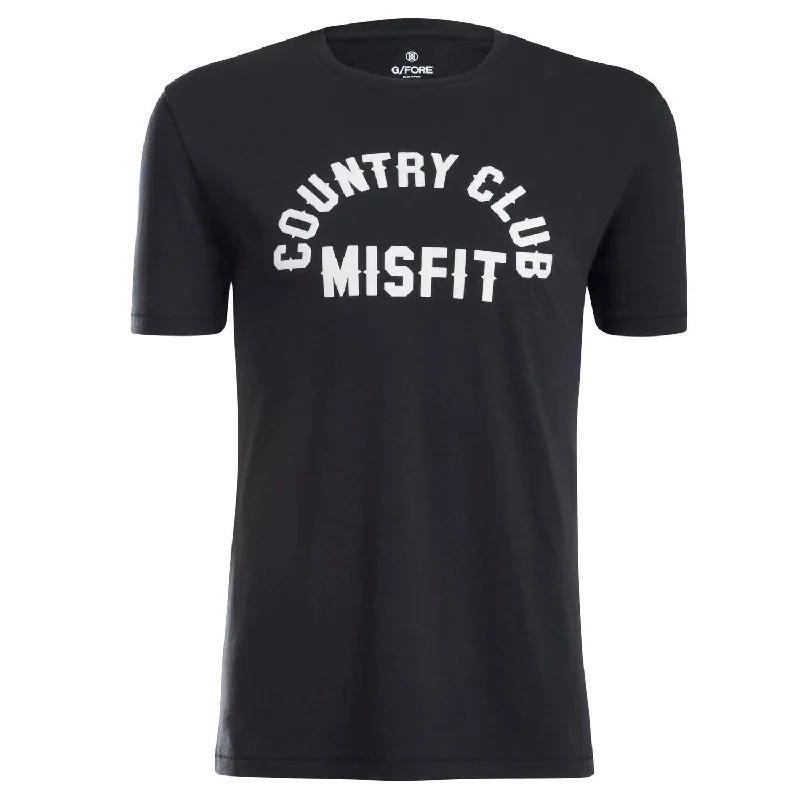 Men's button - front t - shirts with a unique artistic printMisfit T-Shirt In Black