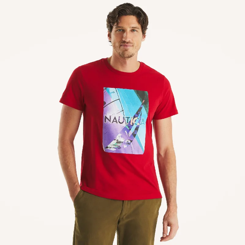Men's distressed denim - look t - shirts with a rugged appealNautica Mens Modern Sailing Graphic T-Shirt