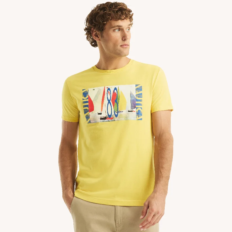 Men's polo t - shirts with a contrast collar for a preppy lookNautica Mens Regatta Cup 1983 Graphic T-Shirt