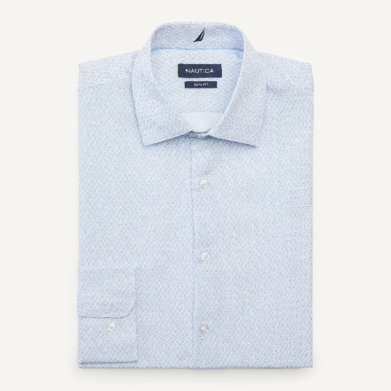 Men's ribbed t - shirts with a textured finish for added styleNautica Mens Slim Fit Wrinkle-Resistant Dress Shirt