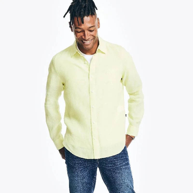 Men's eco - friendly recycled t - shirts for sustainable fashion choicesNautica Mens Sustainably Crafted Linen Shirt