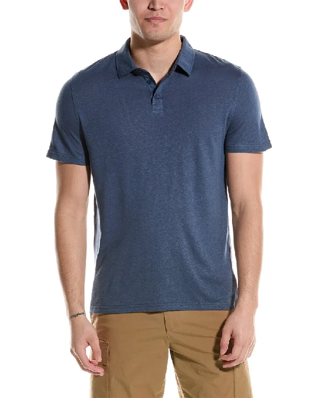 Men's mock - neck t - shirts with a modern and sleek styleOnia Linen-Blend Polo Shirt