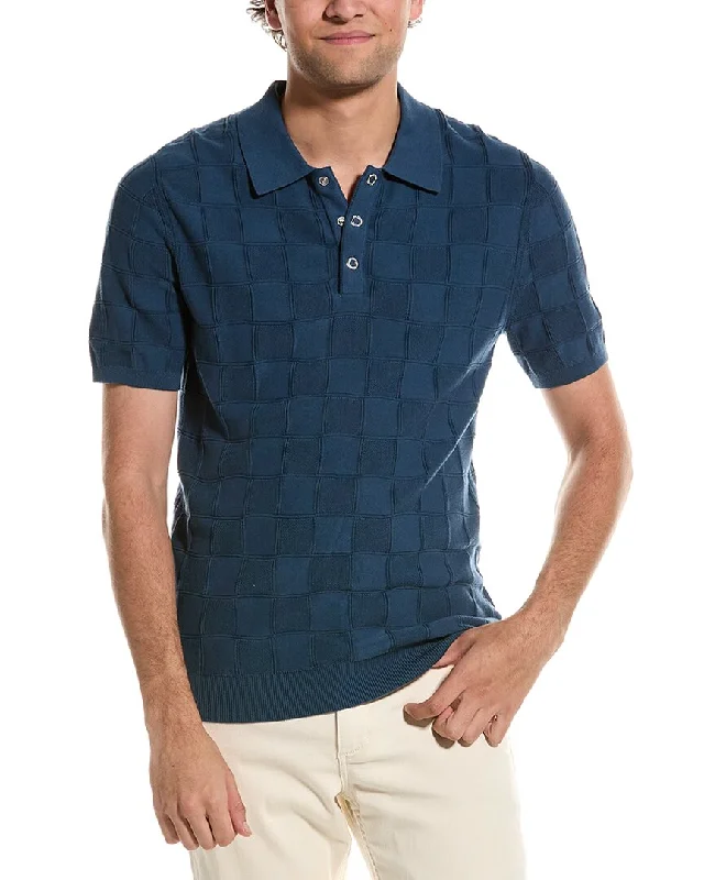 Men's mock - neck t - shirts with a modern and sleek styleReiss Blaze Press-Stud Polo T-Shirt