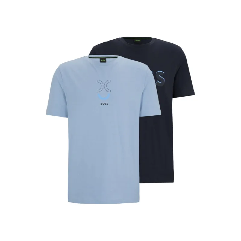 Men's eco - friendly recycled t - shirts for sustainable fashion choicesTwo-pack of stretch-cotton T-shirts with logo artwork
